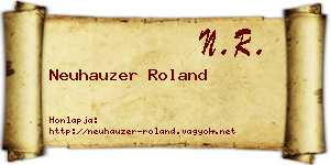 Neuhauzer Roland névjegykártya